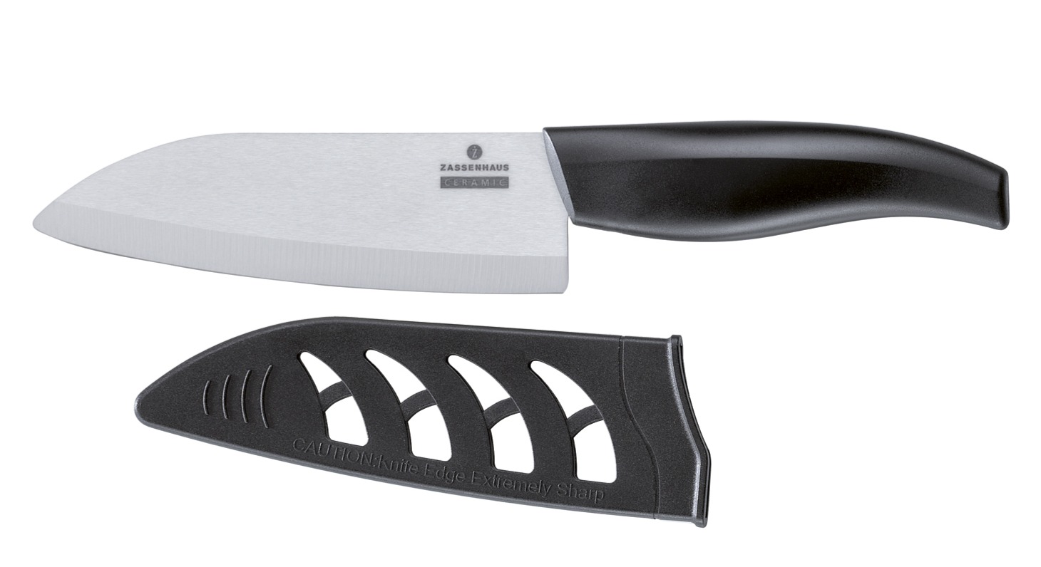 070255 CERAPLUS Santoku nůž z řady nožů CERAPLUS od německé značky Zassenhaus s délkou keramické čepele 14 cm. Tento nůž asijského typu je možné používat hned několika způsoby, a to k přípravě masa, ryb a také zeleniny (3)